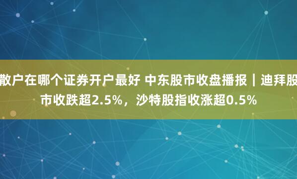 散户在哪个证券开户最好 中东股市收盘播报｜迪拜股市收跌超2.5%，沙特股指收涨超0.5%